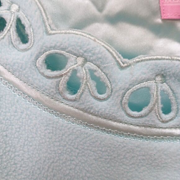 Rebecca Malone Intimates Robe Large Long Full Zip Fleece Pockets Embroidery - Picture 4 of 10